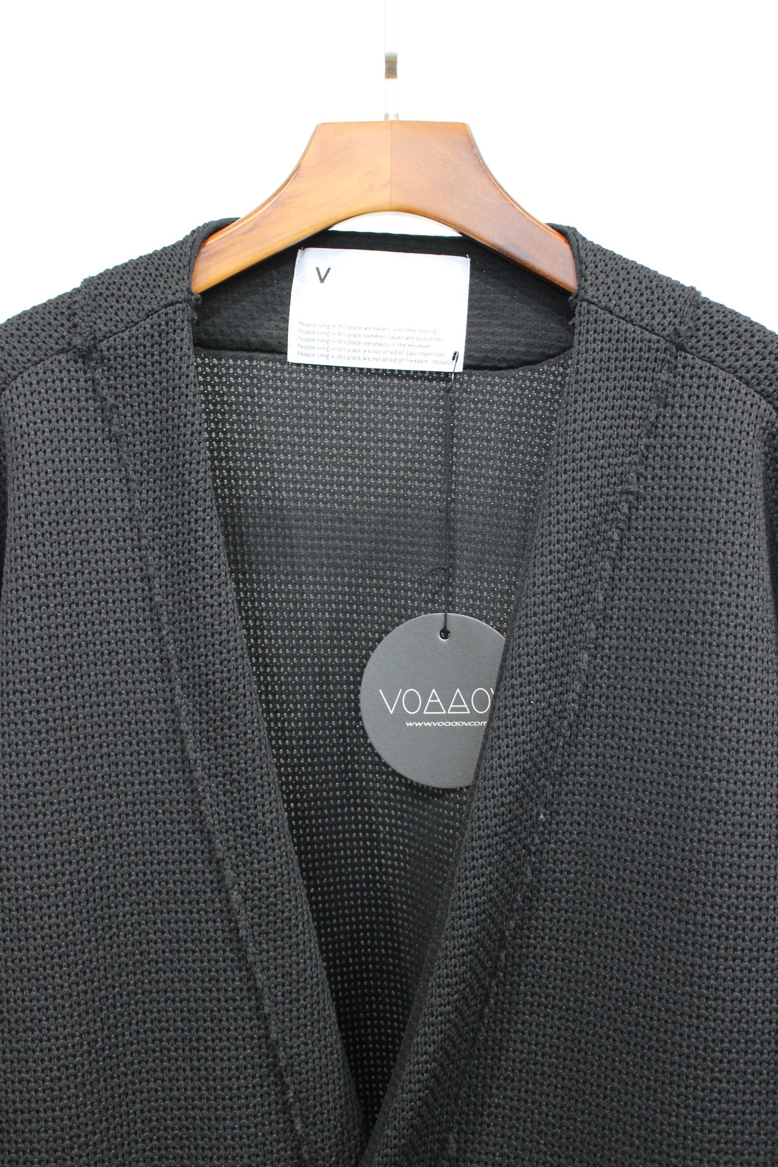 Honey Comb Quarter Gauge Cardigan/BLACK