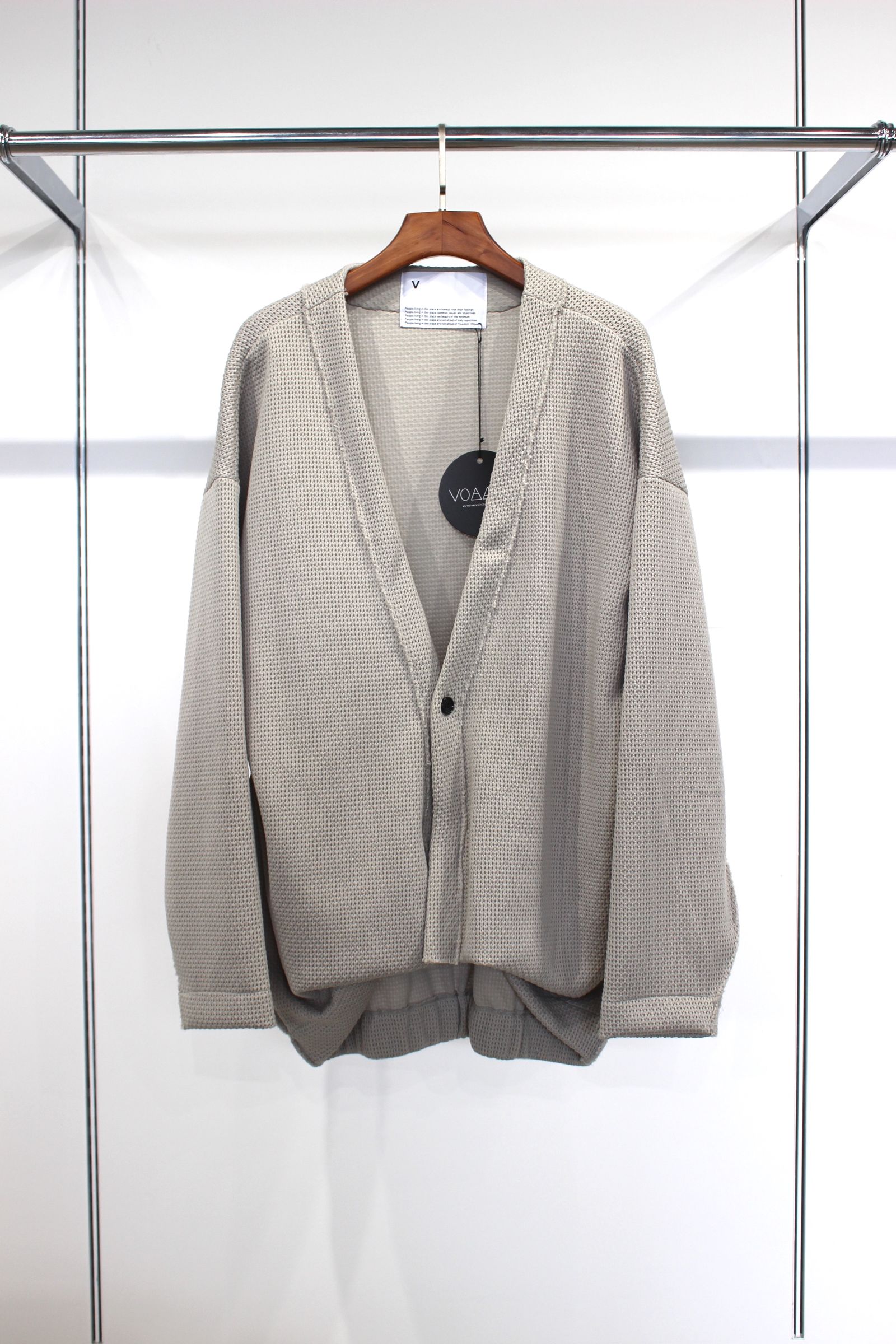 Honey Comb Quarter Gauge Cardigan/GRAY