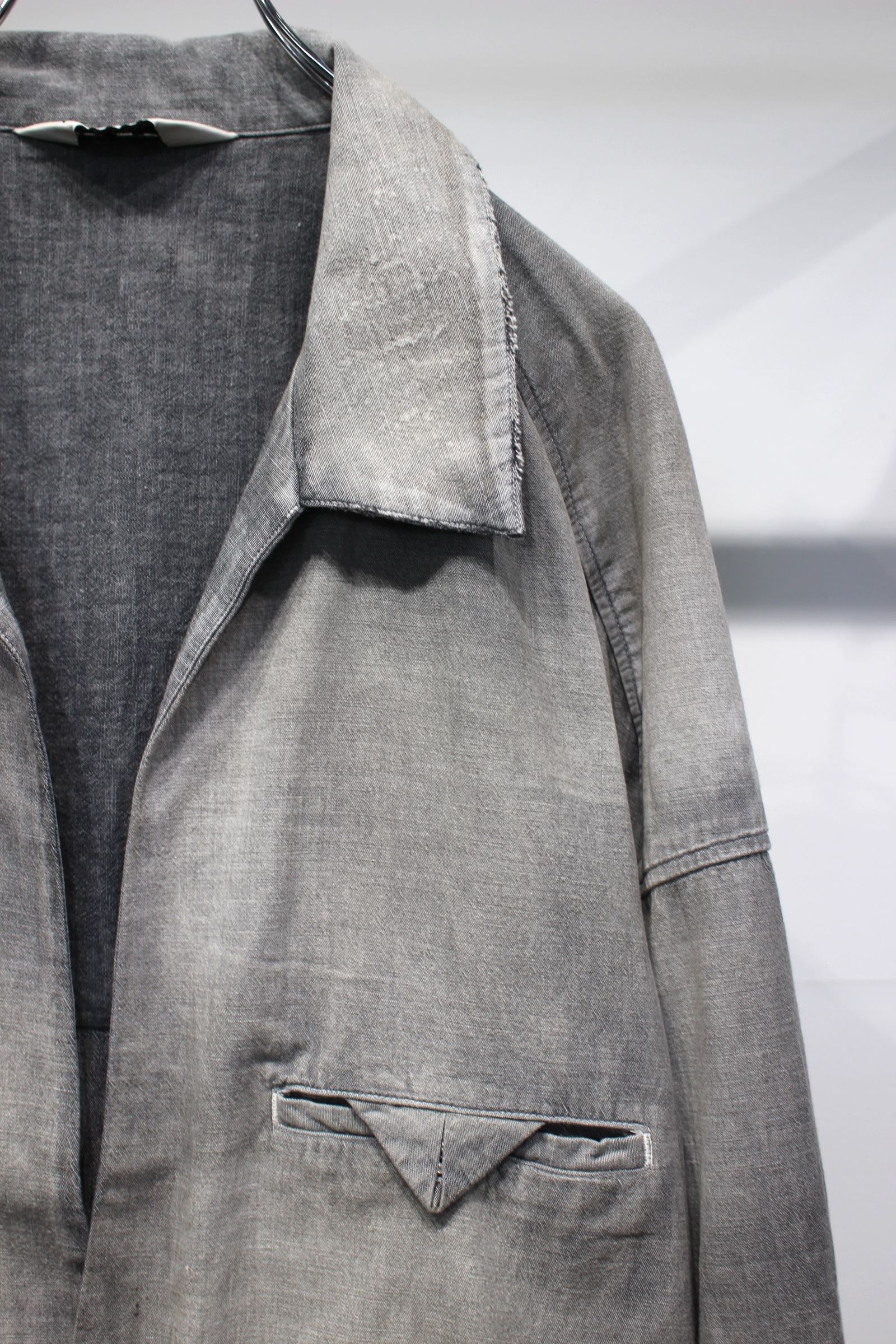 AGING CHAMBRAY LONG SHIRT | BLACK | シャンブレーシャツ