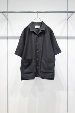 BIRD'S EYE JERSEY OPEN-COLLAR SHIRT | BLACK | シャツ