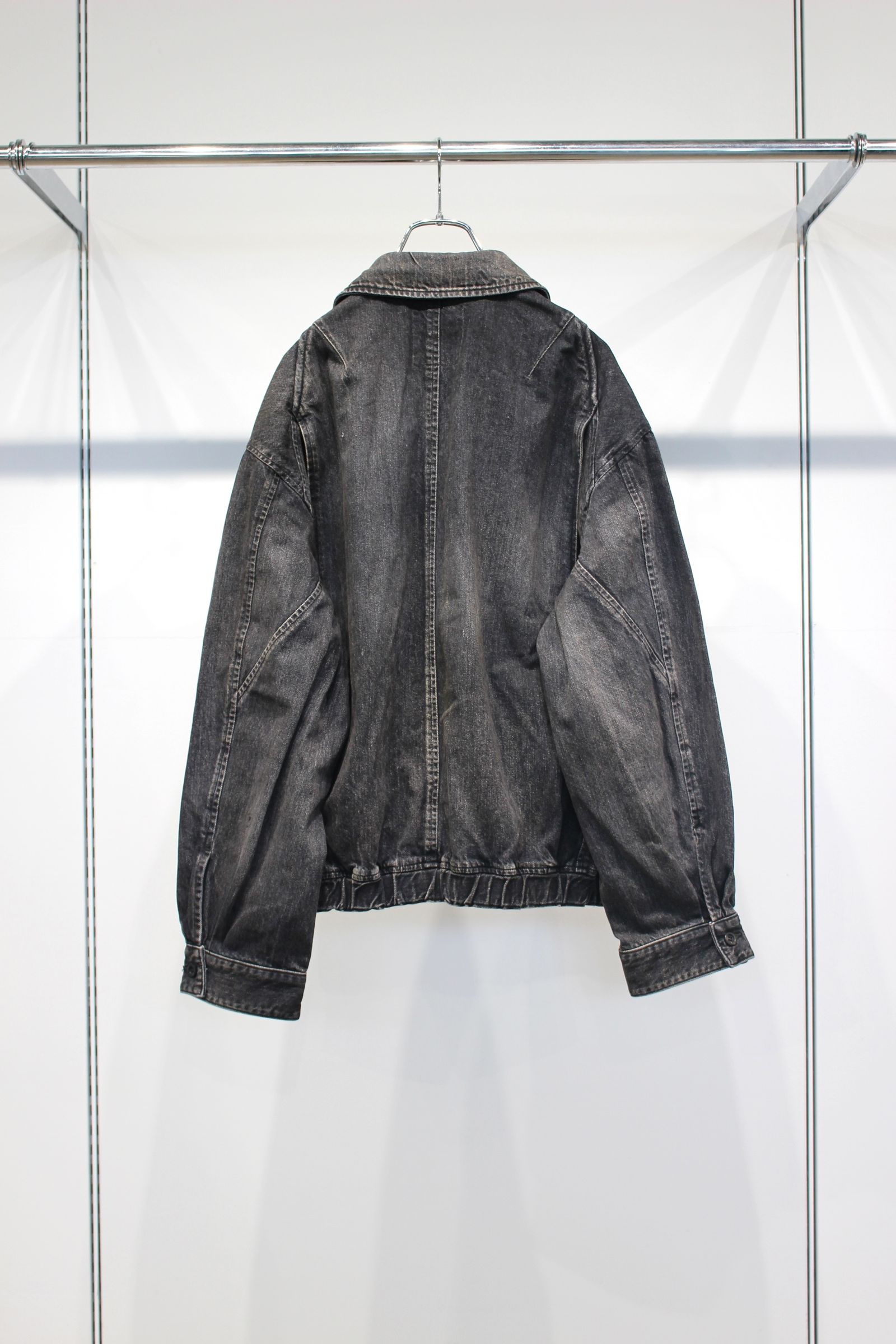 [ラスト1点] AGING DENIM TUCK JACKET | BLACK | デニムジャケット