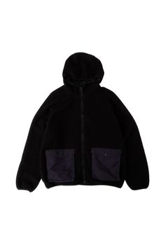 [ラスト1点] FLEECE HOODED JACKET | BLACK | フリースジャケット