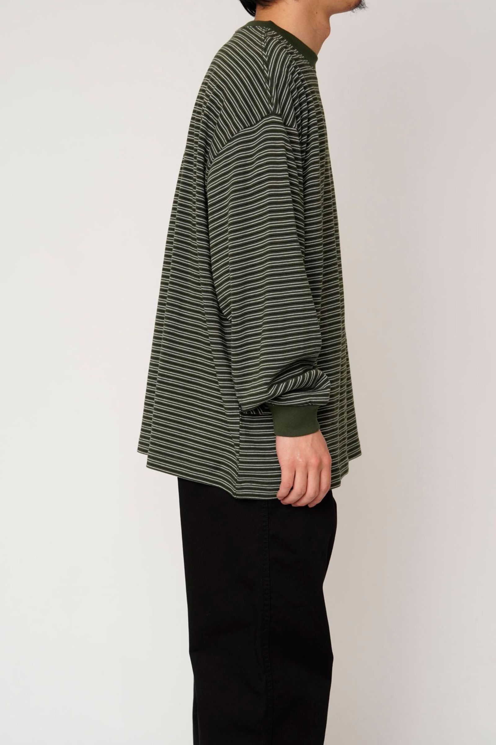 BORDER WIDE L/S T-SHIRT | GREEN | カットソー