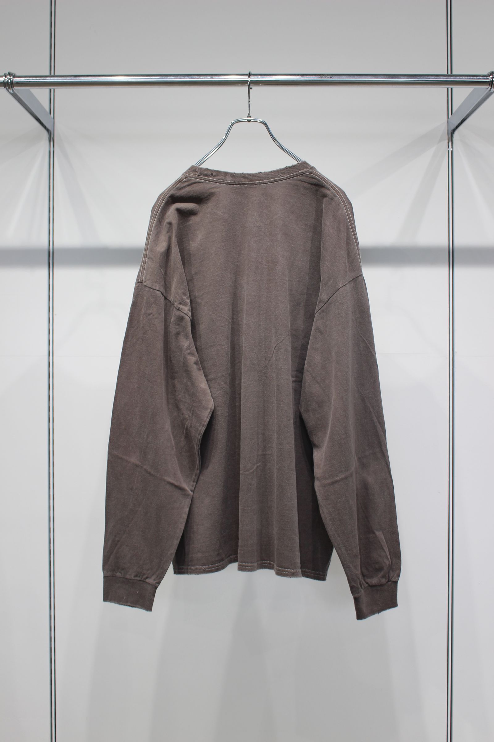 [ラスト1点] EMBROIDERY DYED LS T-SHIRT 2 | BROWN | カットソー