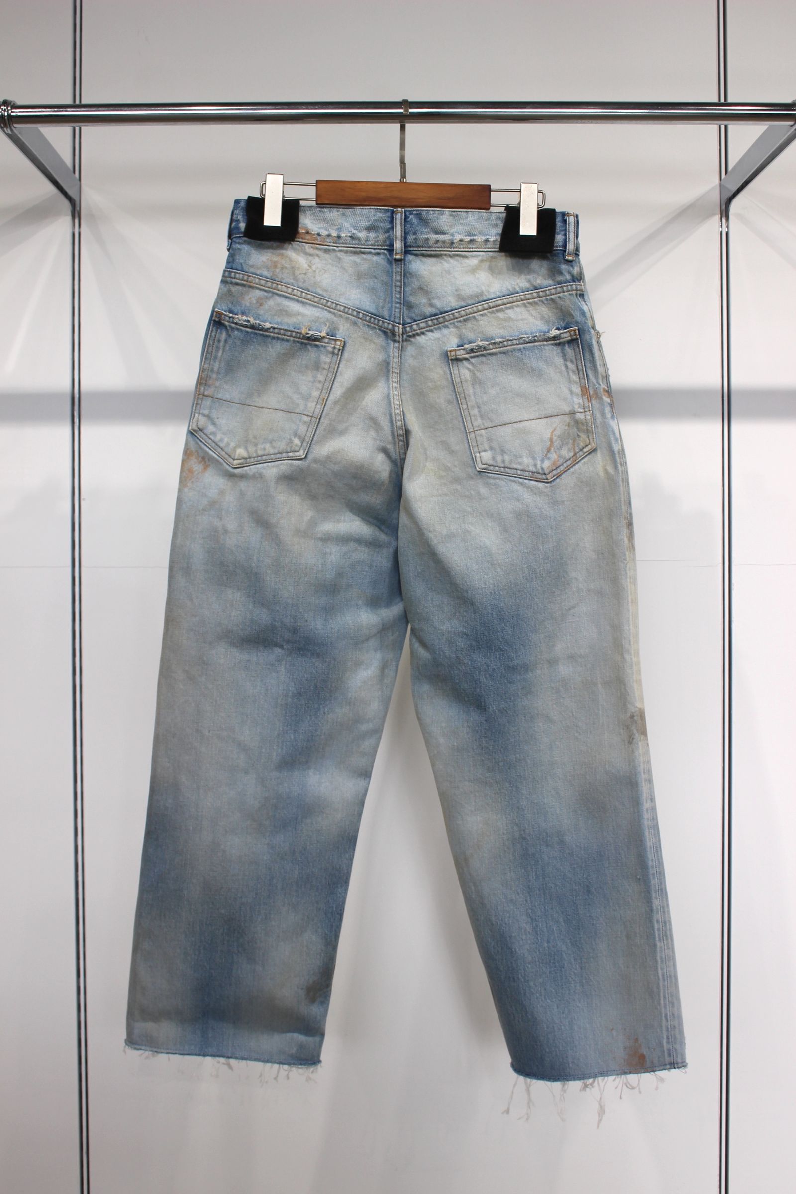 ANCELLM - DAMAGE SELVEDGE DENIM STRAIGHT 5P PANTS/INDIGO | NapsNote