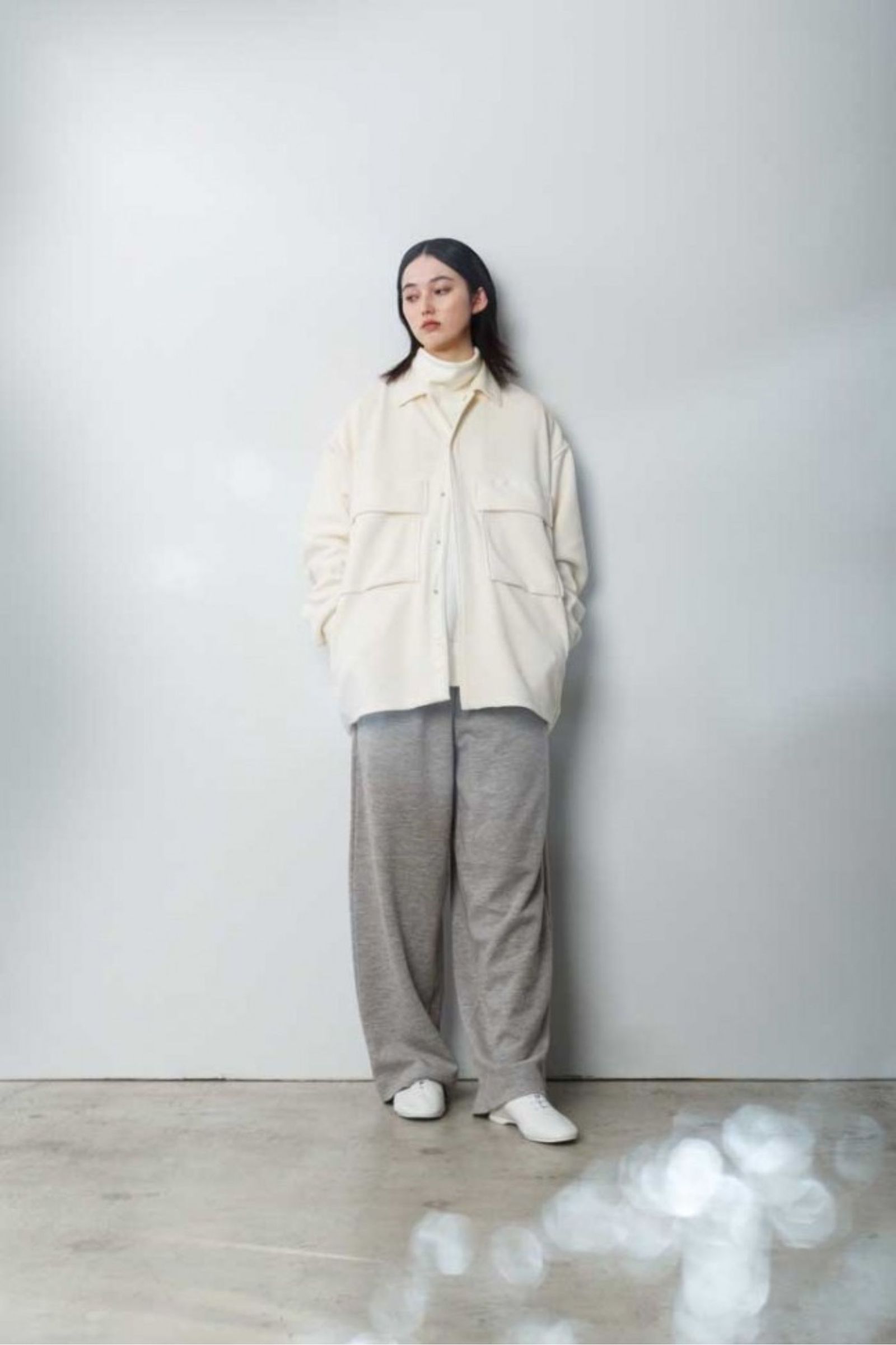 THERMO TWILL CPO SHIRT/WHITE