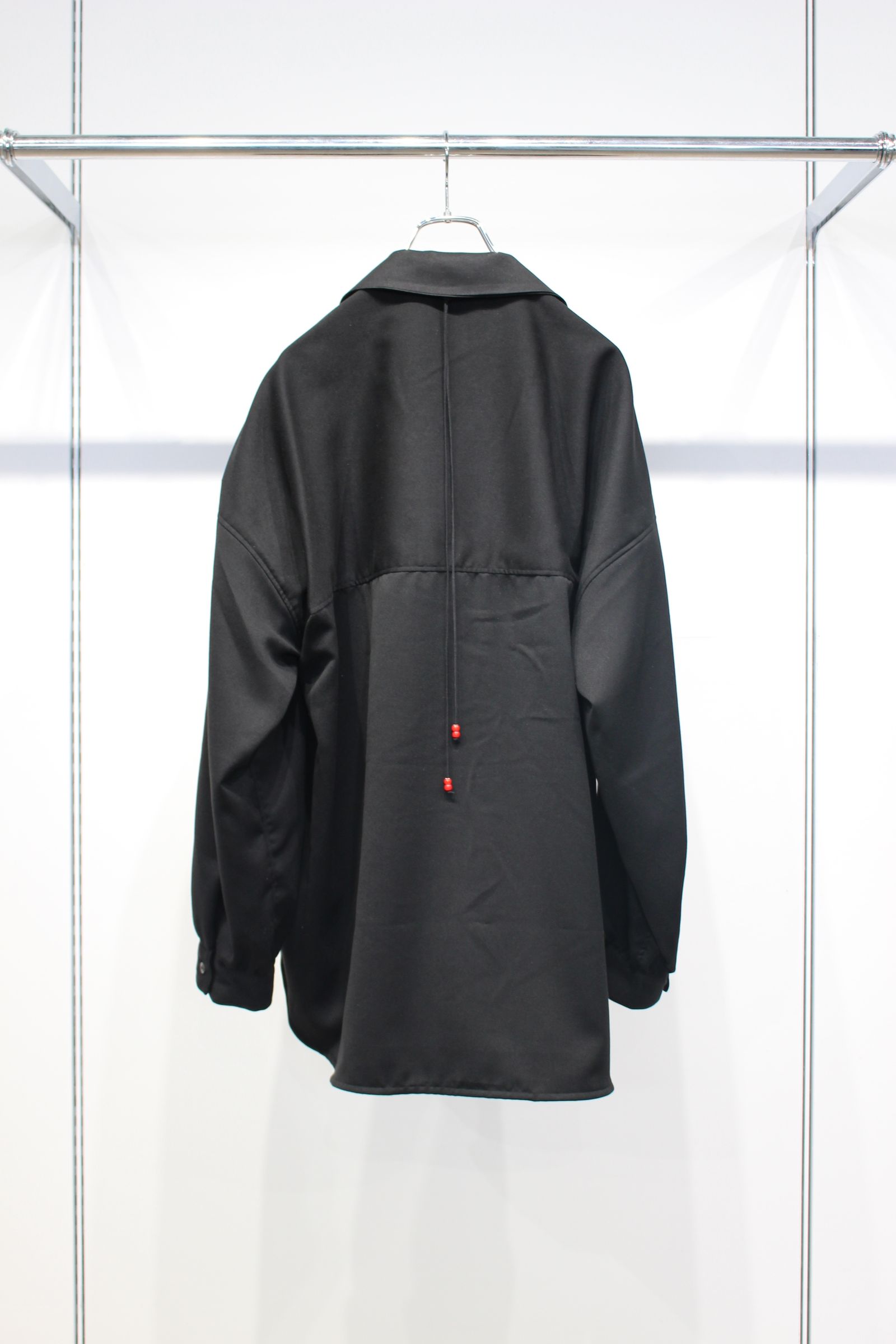 VEGAN SUEDE LONG SHIRT | BLACK | ロングシャツ