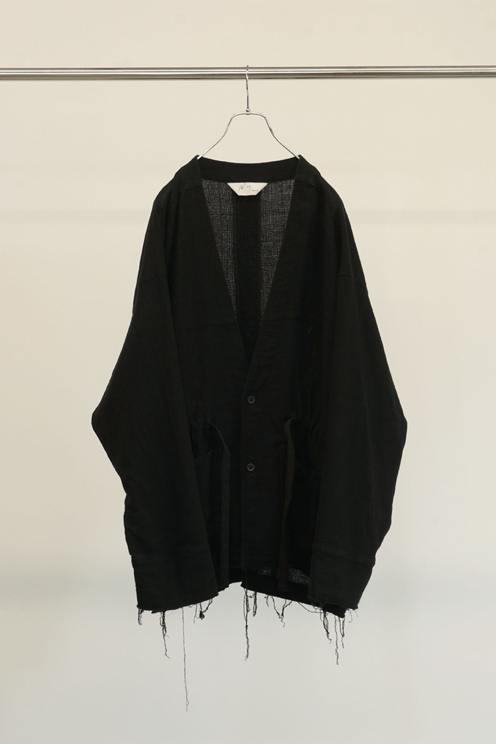 ANCELLM - TWEED COLLARLESS COAT | BLACK | コート | NapsNote