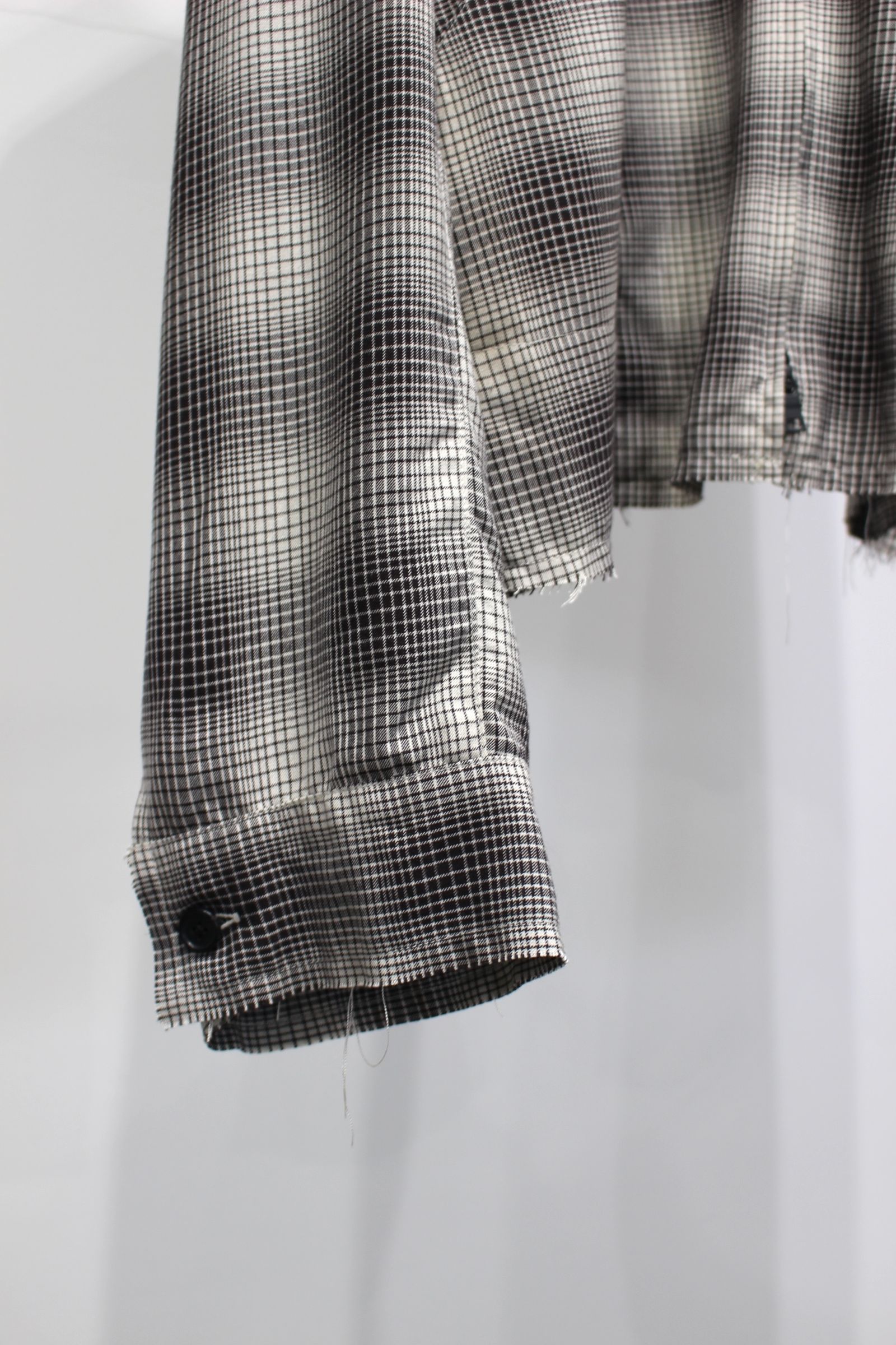 ANCELLM - OMBRECHECK SHORT ZIPUP SHIRT | BROWN | ジップ