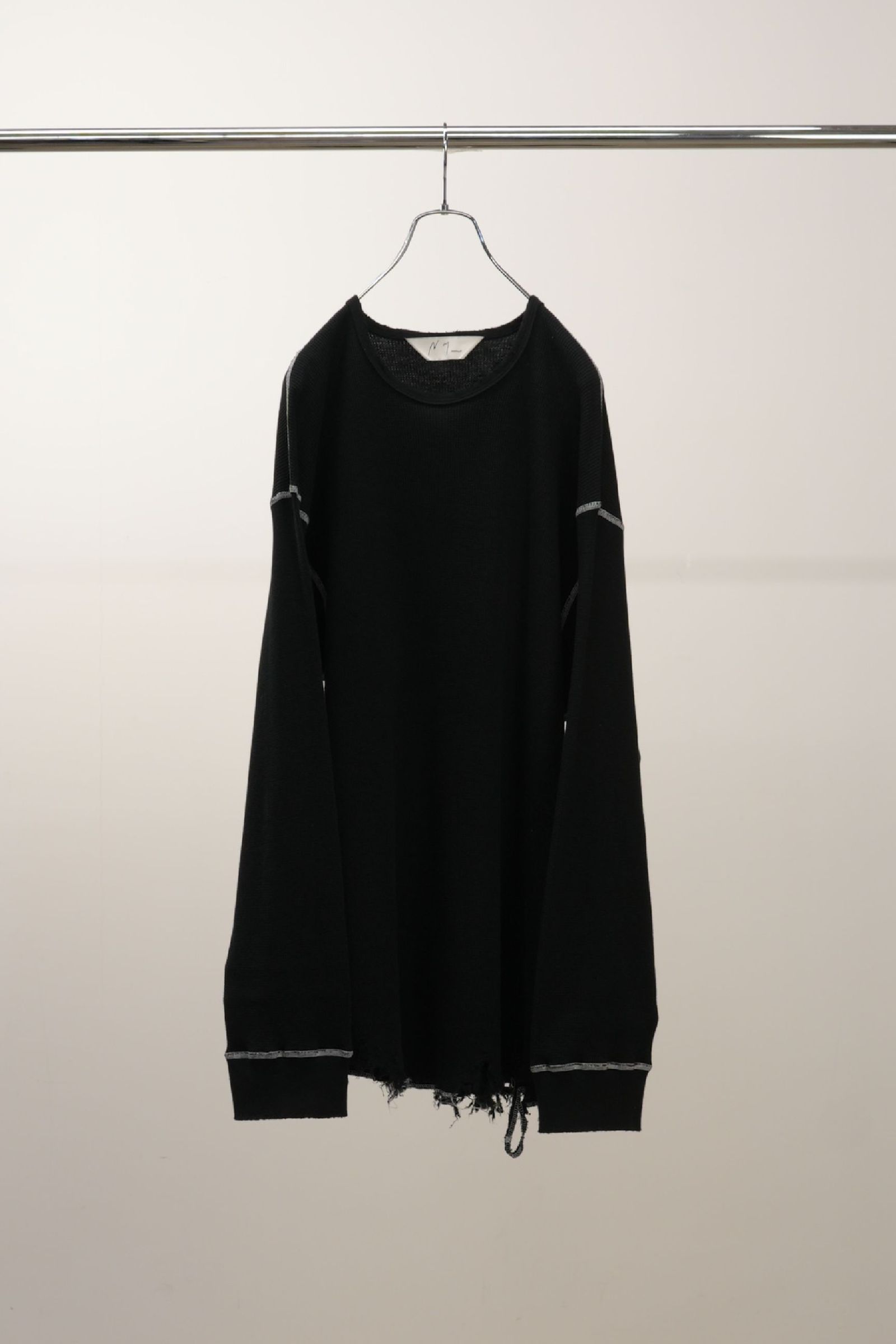 下着・アンダーウェア DAMAGE WAFFLE CREW LS T-SHIRT/GREIGE ANCELLM - DAMAGE WAFFLE CREW LS T-SHIRT | GREIGE | ダメージ
