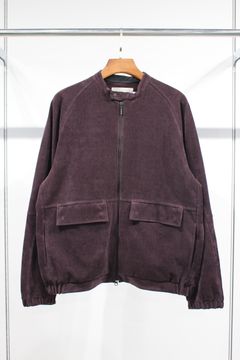 KNIT CORDUROY ZIP-UP BLOUSON/ROOTBEER