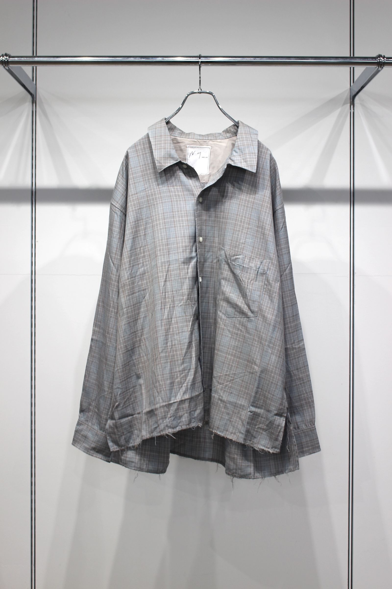 AGING RAYON CHECK SHIRT | BLUE | シャツ