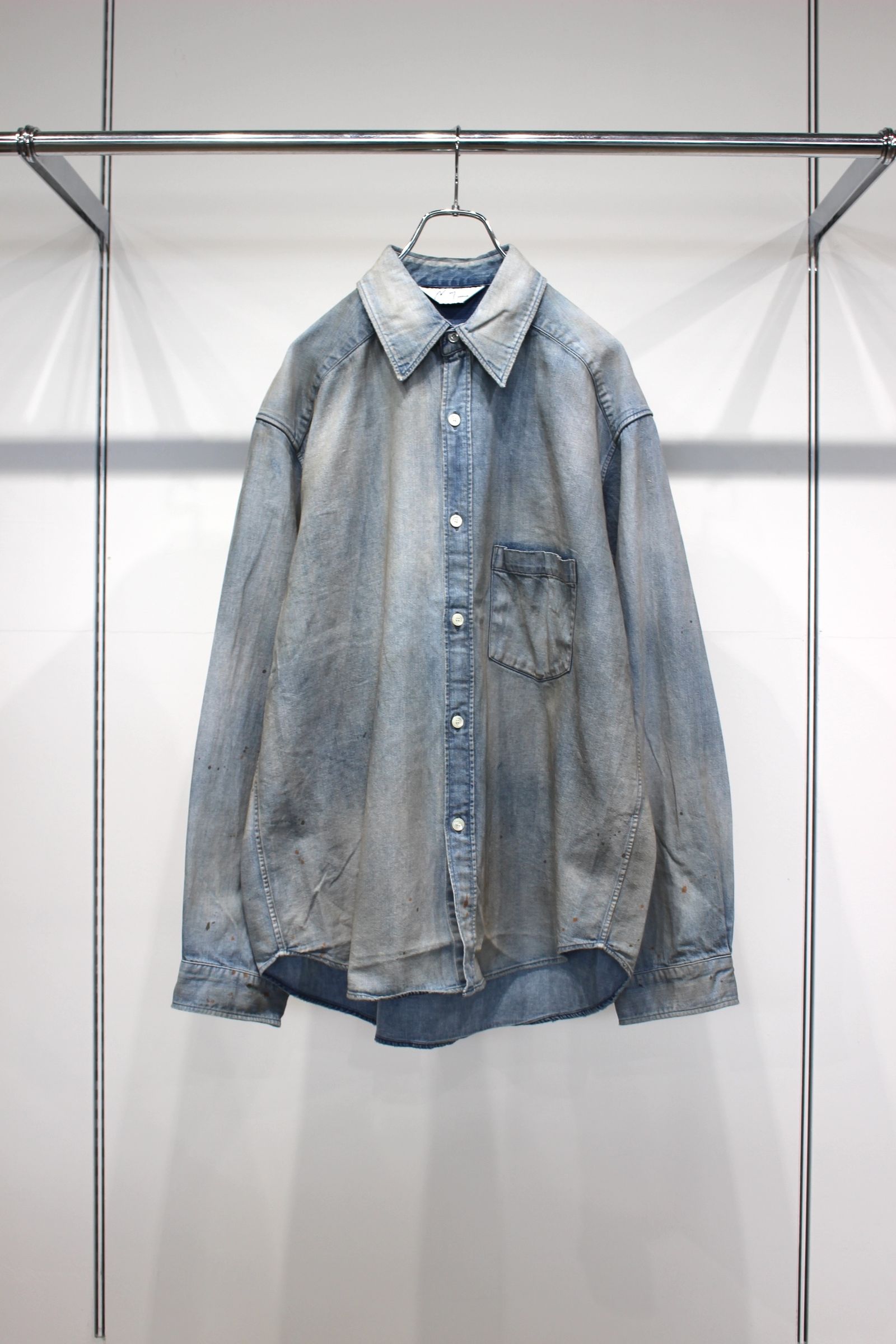 ANCELLM - [ラスト1点] DENIM DRESS SHIRT | BLACK | デニム