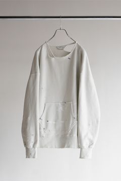 HOODIE CUTOFF CRASH SWEAT SHIRT/WHITE