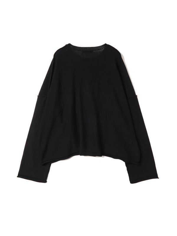 [ラスト1点] SMILE OVER KNIT CREW | BLACK | ニット