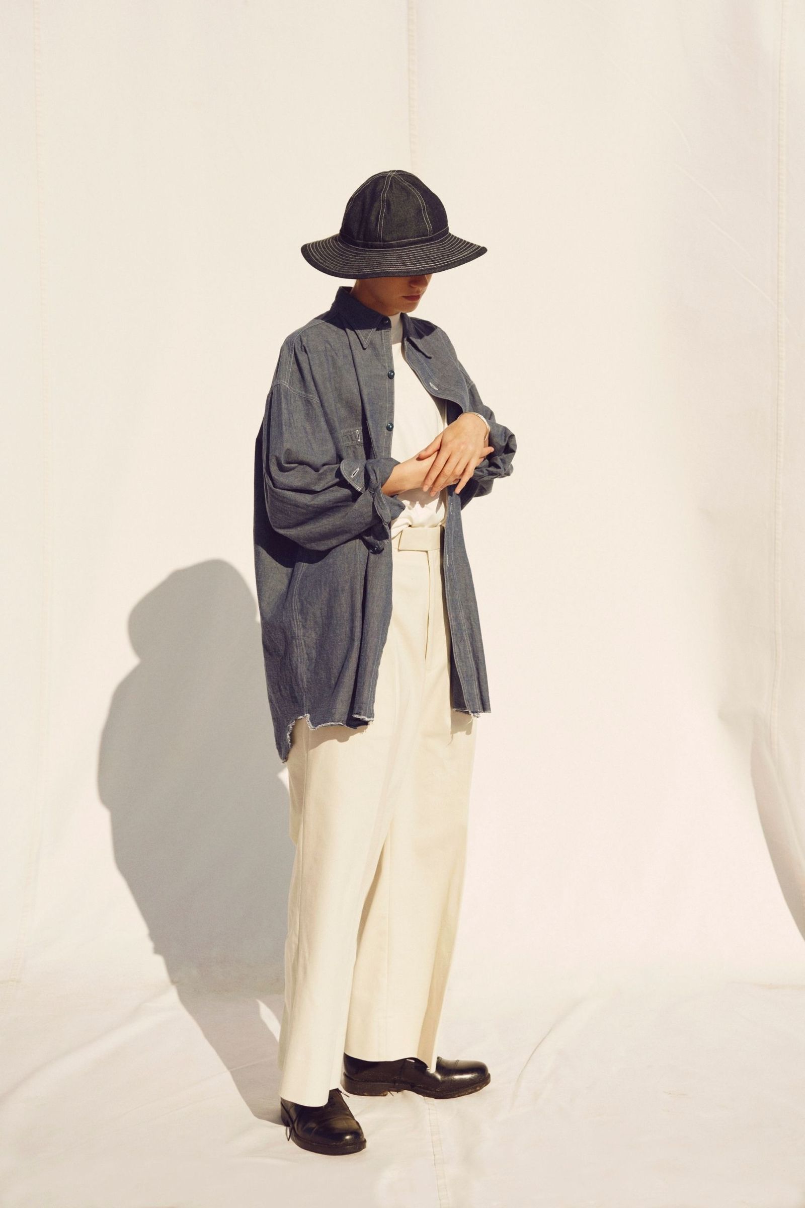 HYPER BIG MILITARY SHUTTLE CHAMBRAY SHIRT/シャンブレーシャツ