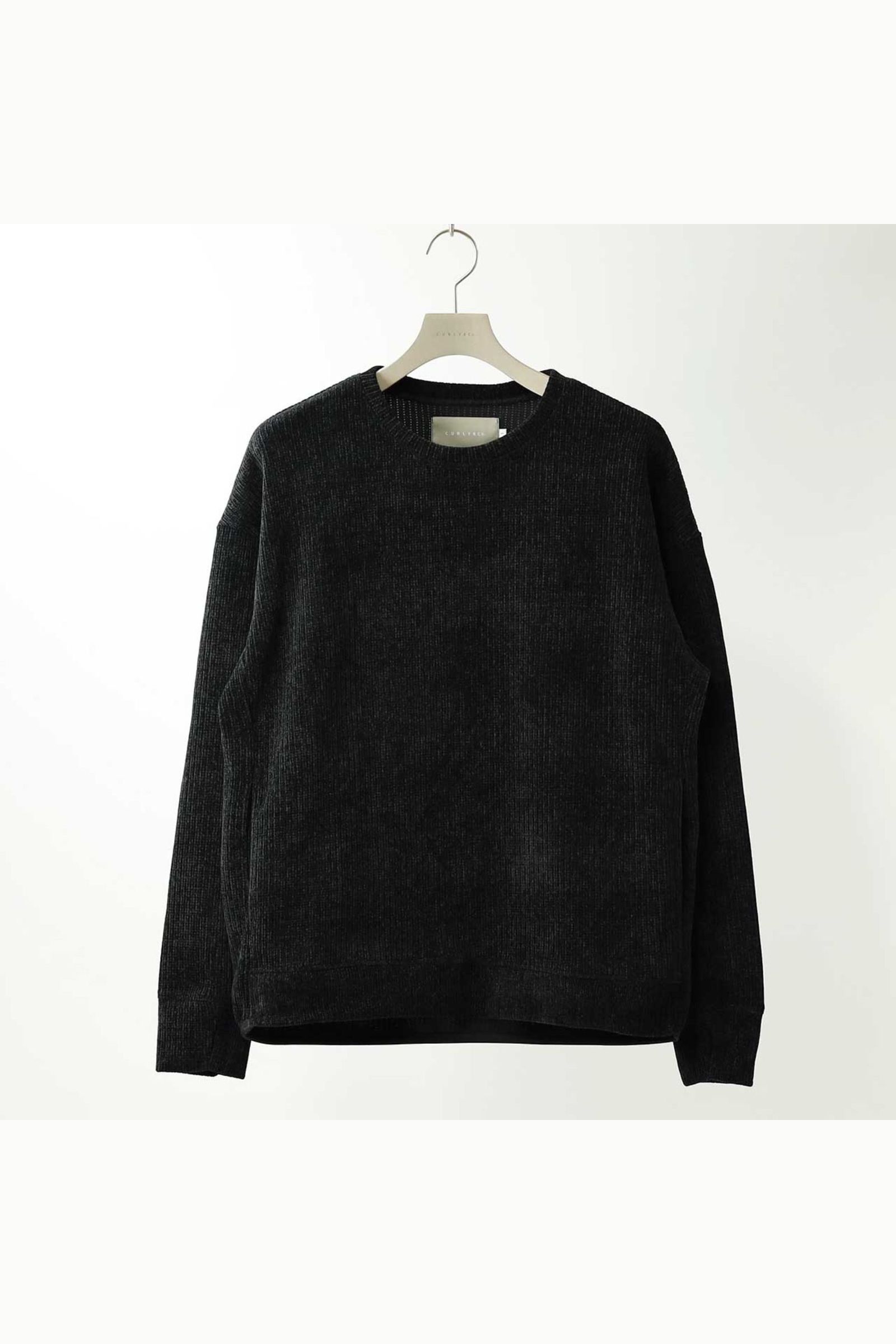 MOLLE YARN STRIPE KNIT P/O CREW-NECK | BLACK | カットソー