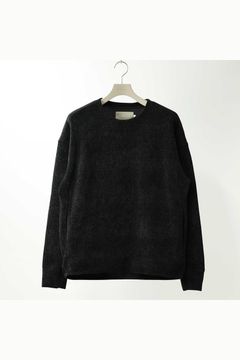 MOLLE YARN STRIPE KNIT P/O CREW-NECK | BLACK | カットソー