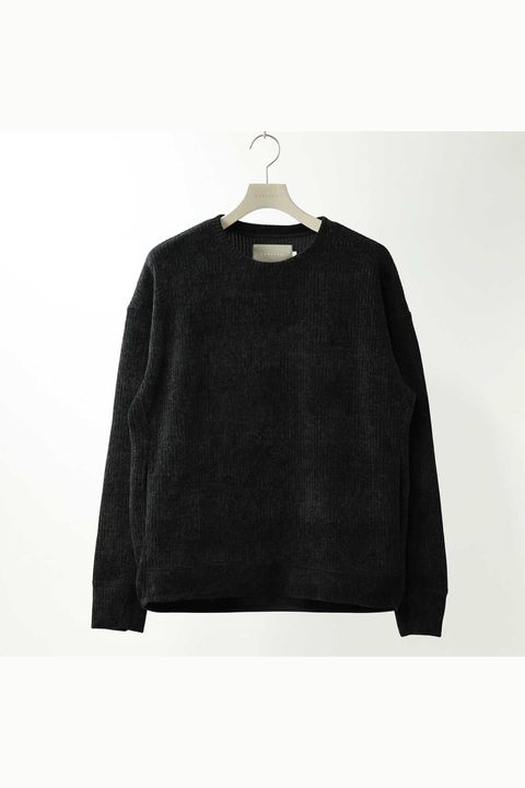 MOLLE YARN STRIPE KNIT P/O CREW-NECK | BLACK | カットソー