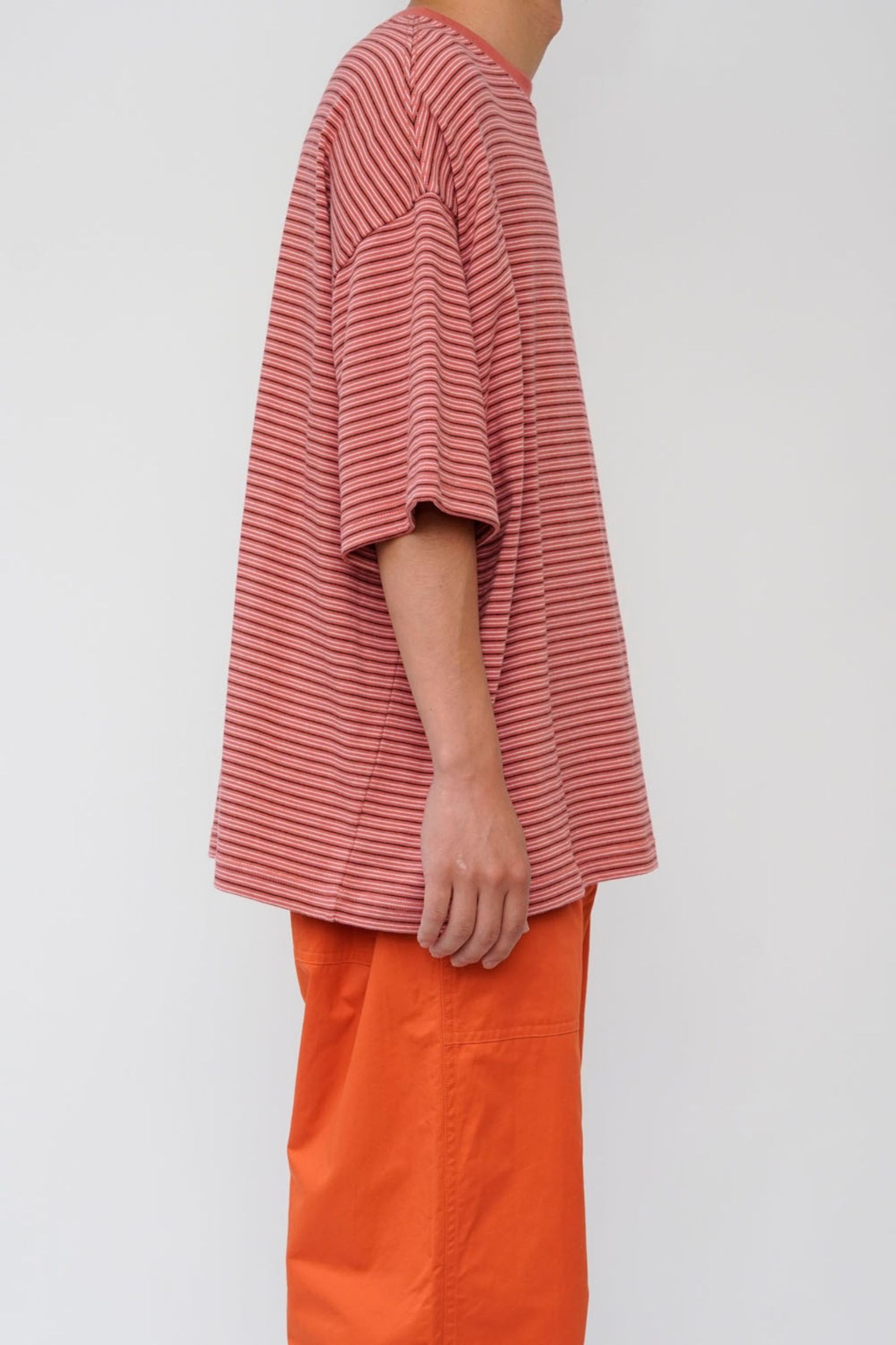 BORDER WIDE S/S T-SHIRT | RED | Tシャツ