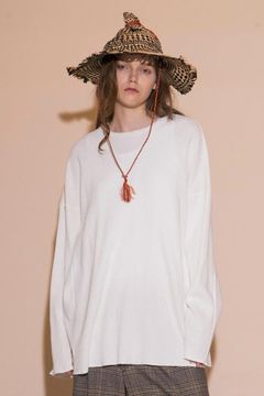 WAFFLE LONG SLEEVE PULLOVER | WHITE | カットソー