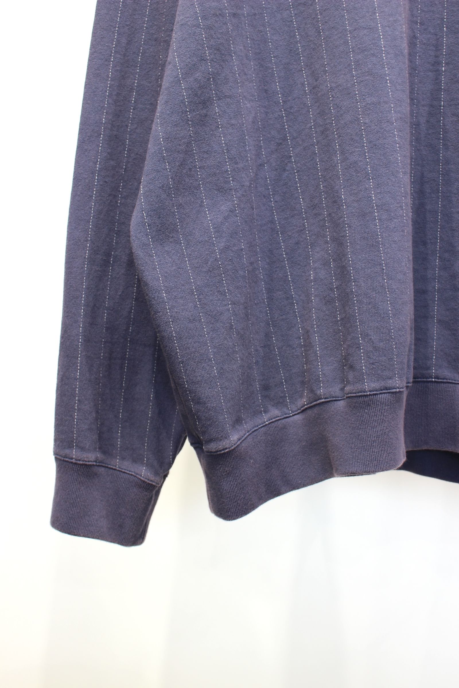 QUILTING STITCH OPEN END JERSEY Rib Gusset L/S T-Shirt | NAVY | カットソー