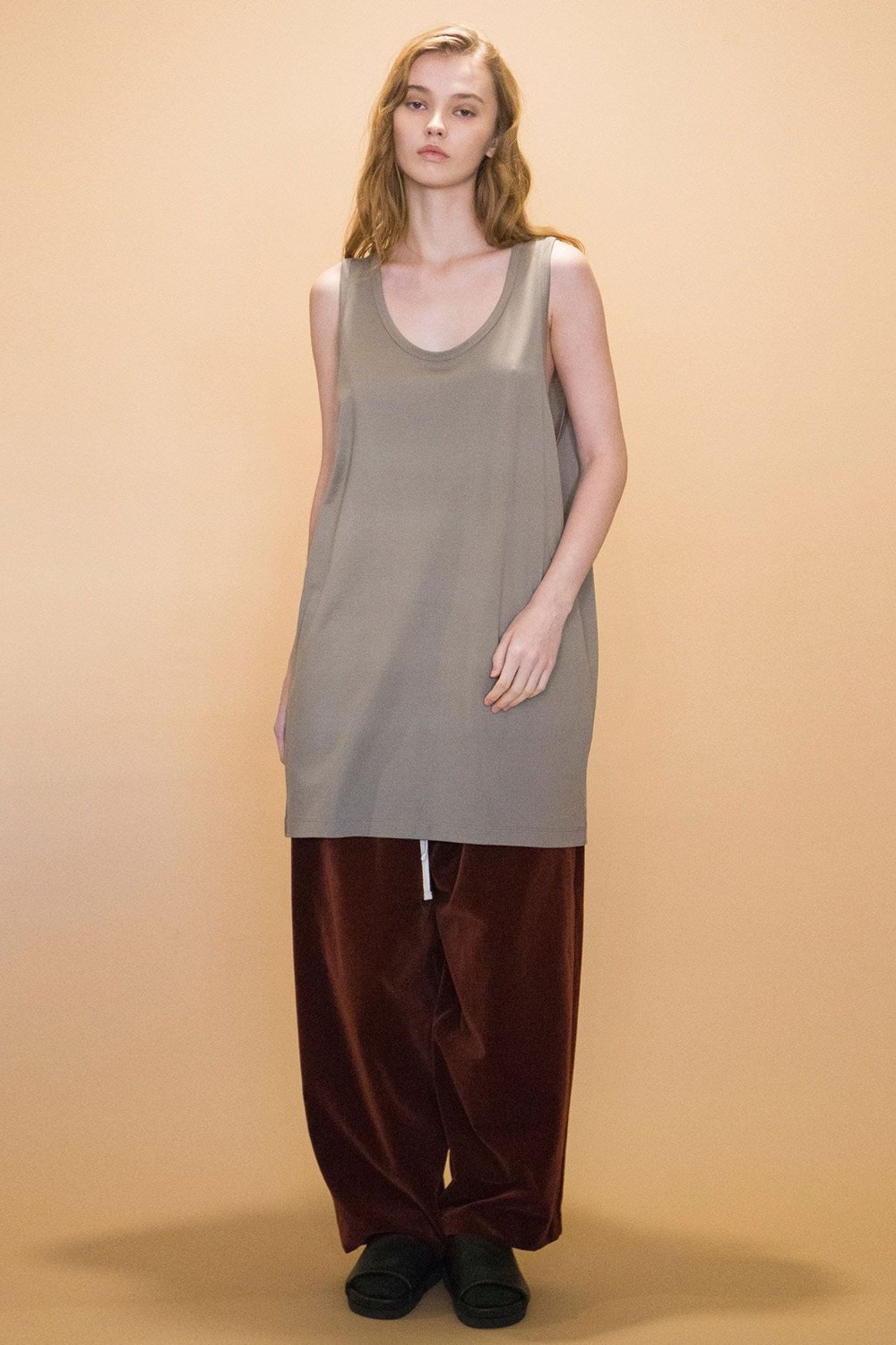 VELVET USED FINISH EASY WIDE PANTS/ENJI