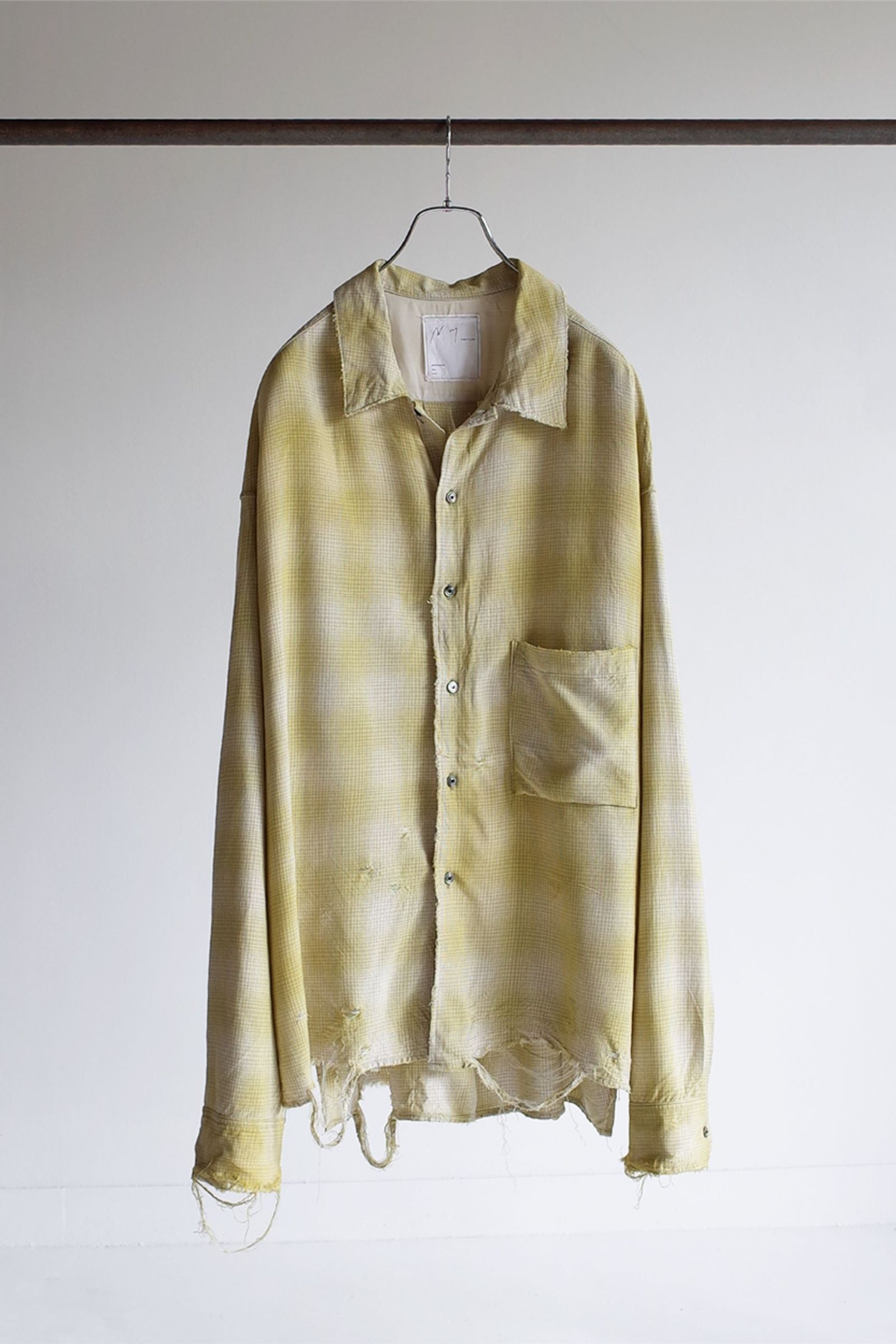 ANCELLM - RAYON CHECK SHIRT/YELLOW | NapsNote