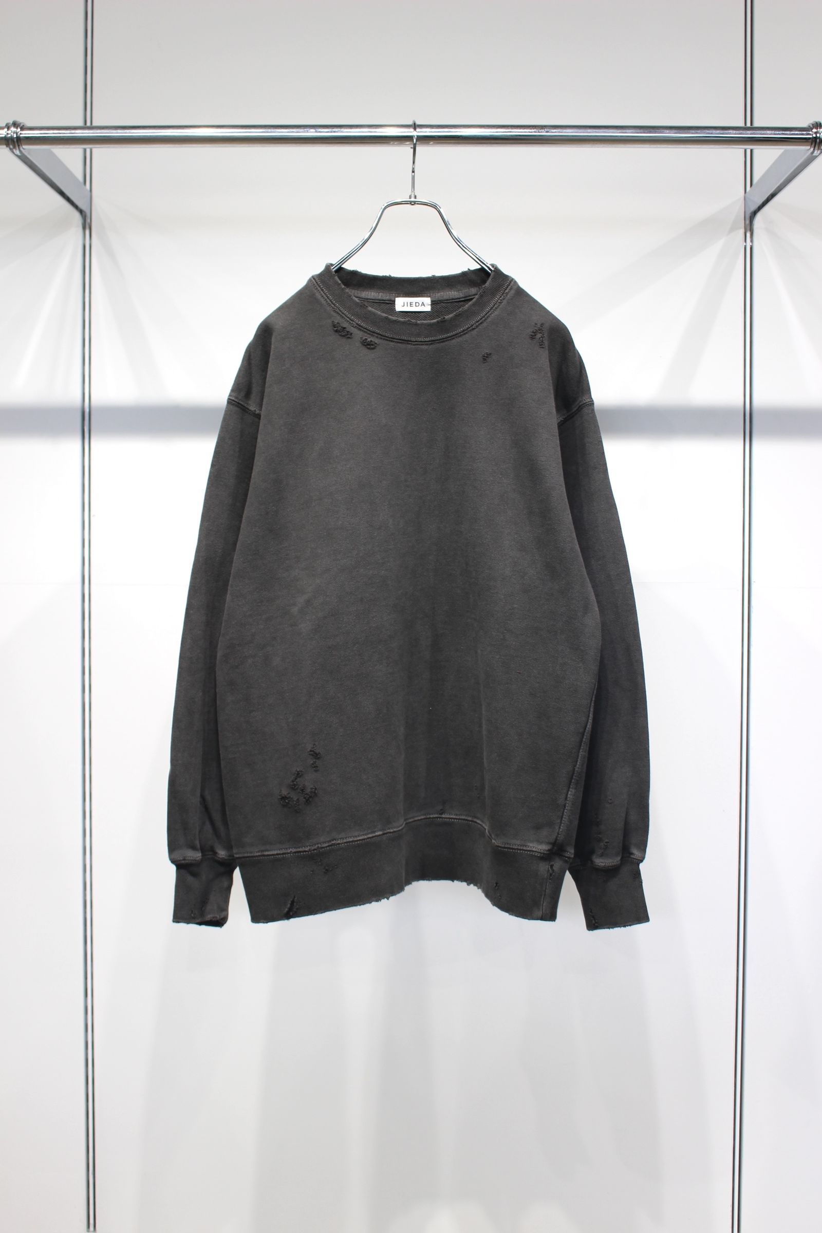DAMAGE PIGMENT SWEAT CREW | BLACK | スウェット