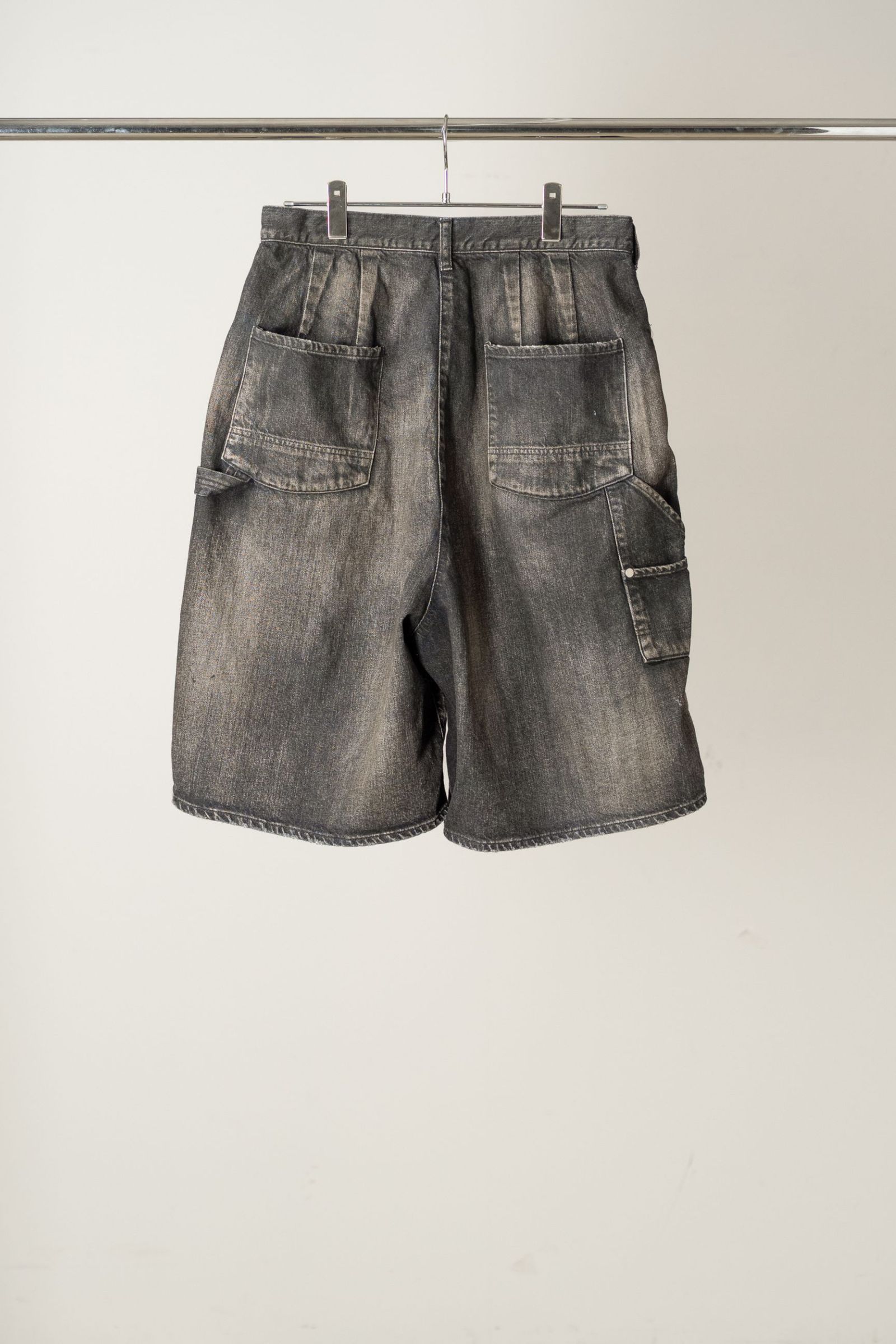 DENIM PAINTER SHORTS | BLACK | デニムショーツ