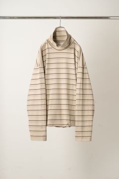TURTLENECK BORDER LS T-SHIRT | BEIGE | カットソー