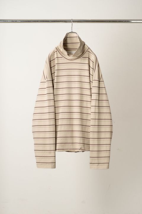 TURTLENECK BORDER LS T-SHIRT | BEIGE | カットソー