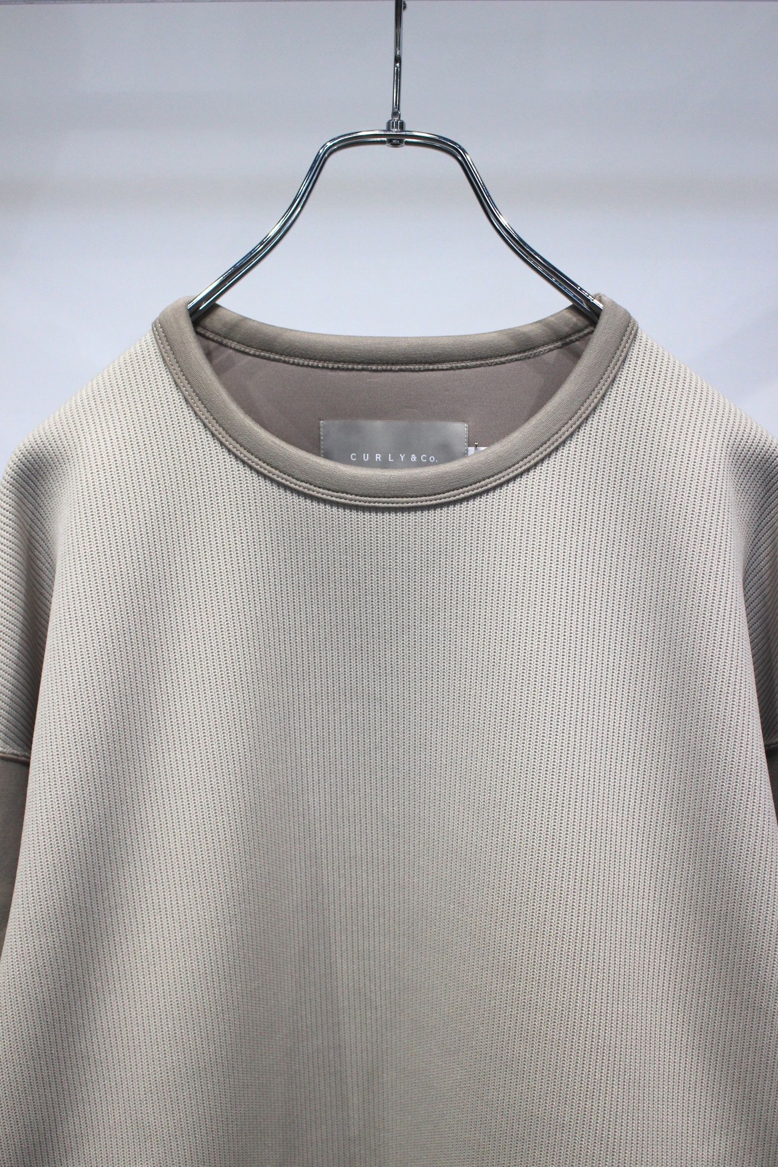 KNIT-COMBI RAYON DOUBLE-KNIT P/O | GREIGE | クルーネックプルオーバー