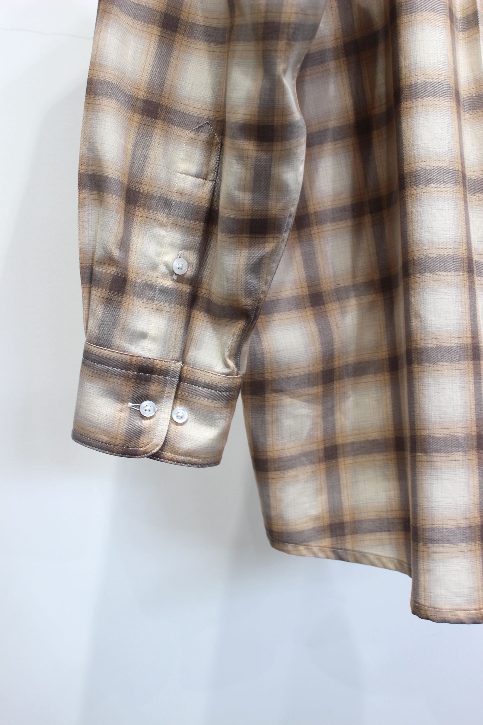 SUPIMA WOOL CHECK 90s FIT BUTTON DOWN SHIRT | BROWN CHECK | チェックシャツ