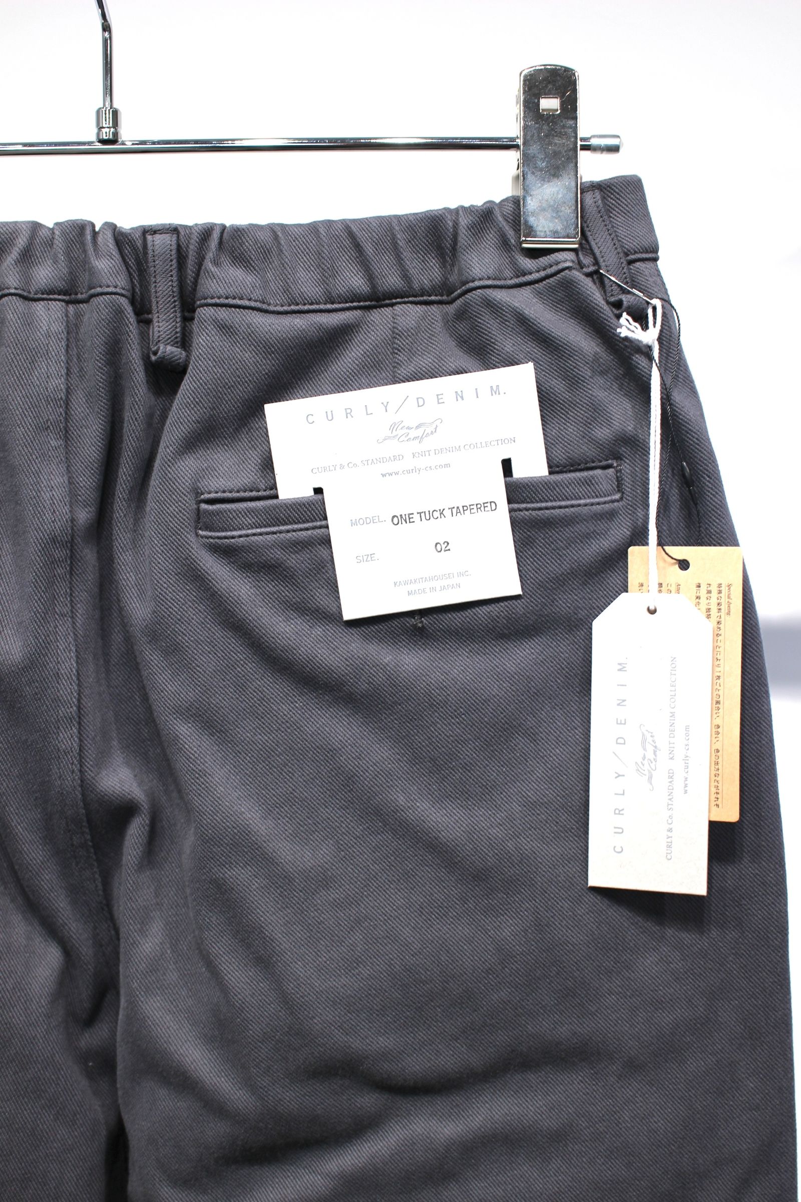 DENIM 1TUCK EZ TAPERED PANTS -slate gray- | SLATE GRAY | ニットデニム