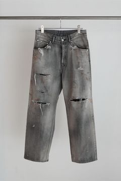 CRASH SELVEDGE DENIM STRAIGHT 5P PANTS/BLACK