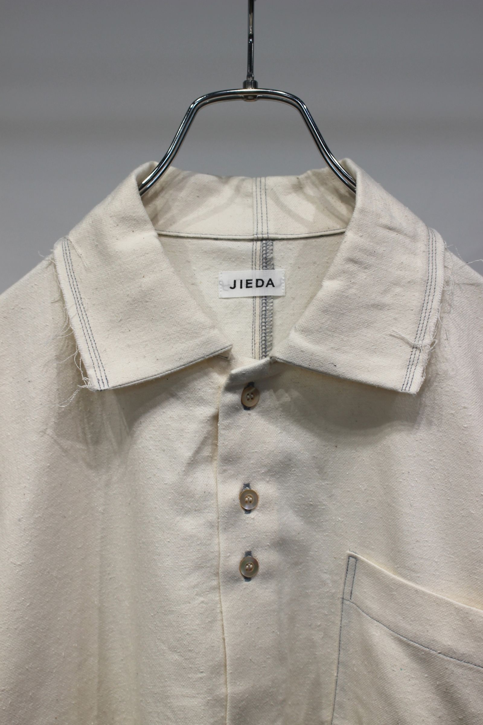 COTTON SILK CUT-OFF SHORT SHIRT | WHITE | ショートシャツ