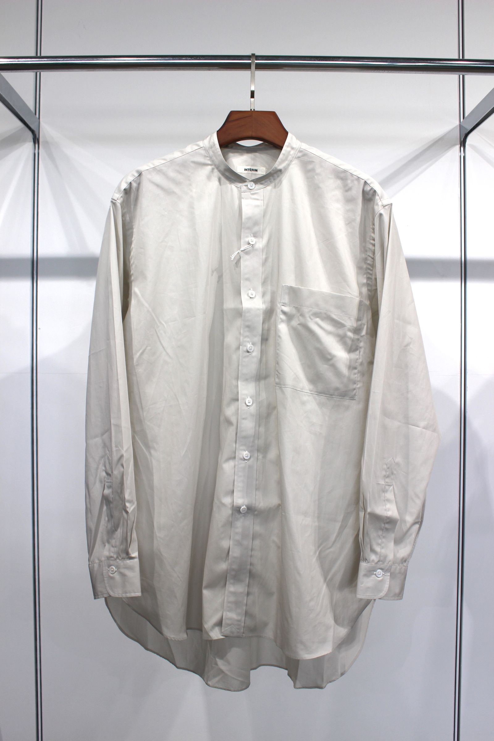 HYPER BIG 200/2 SUPIMA BROAD STAND COLLAR SHIRT/L.BEIGE