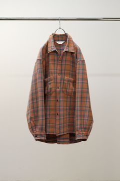 NEL CHECK OVER WORK SHIRT | CAMEL | ネルシャツ