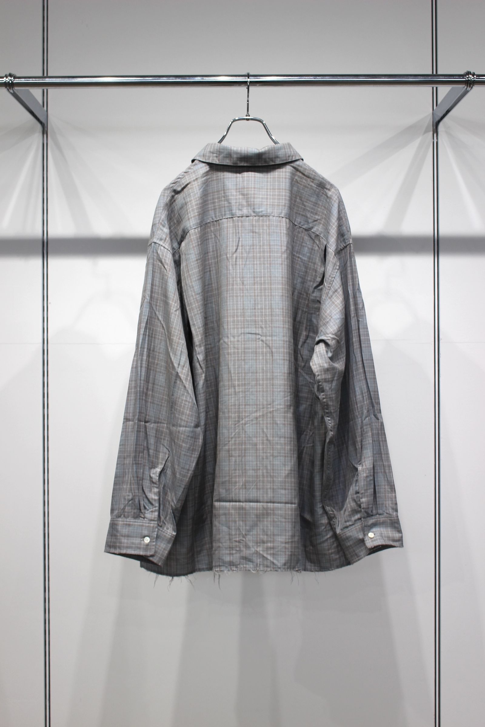 AGING RAYON CHECK SHIRT | BLUE | シャツ