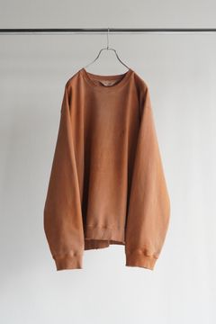 EMBROIDERY UNEVEN OVER SWEAT SHIRT | TERRACOTTA | スウェット