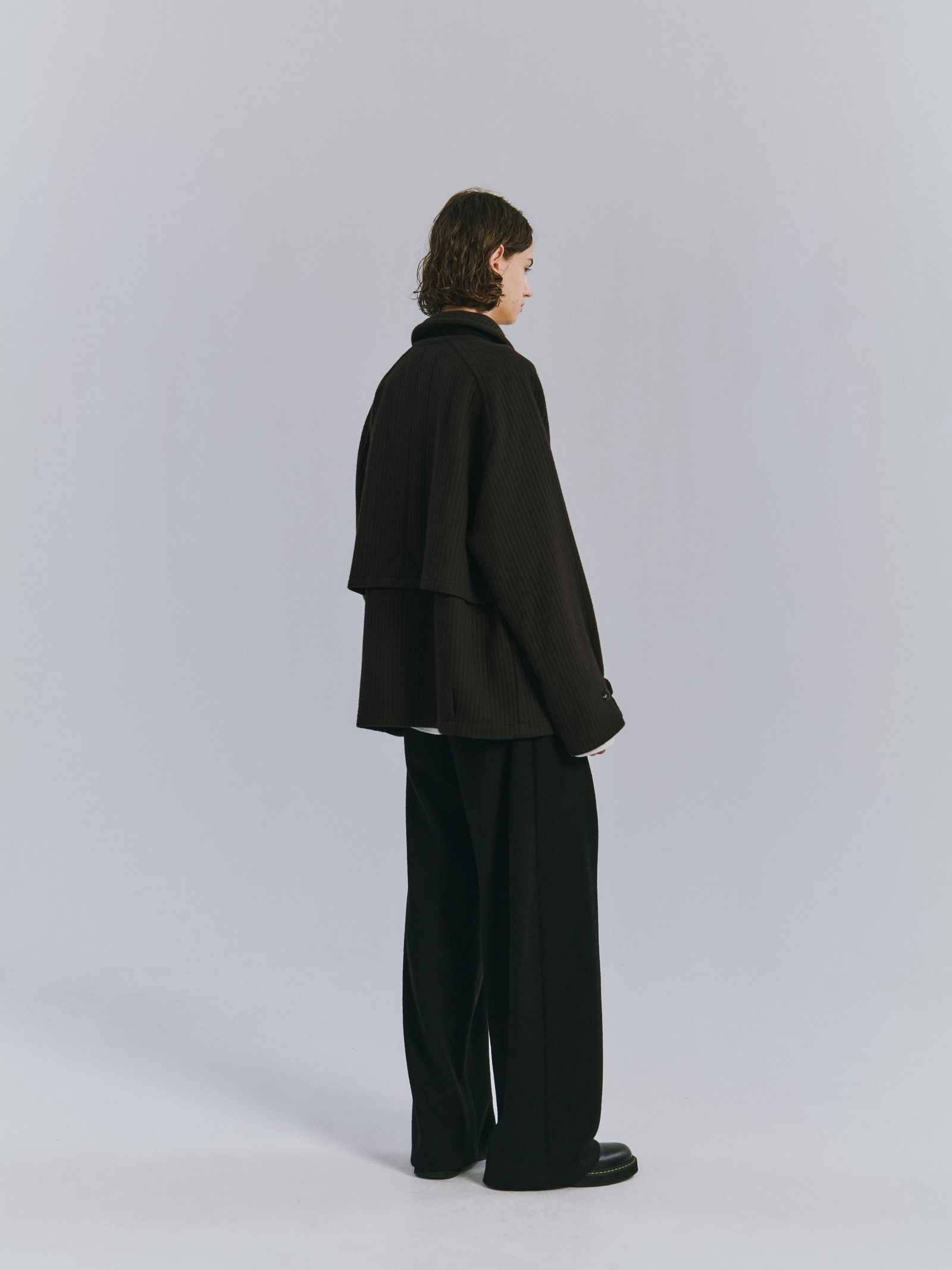 WOOL CUT SLACKS | BLACK | スラックス