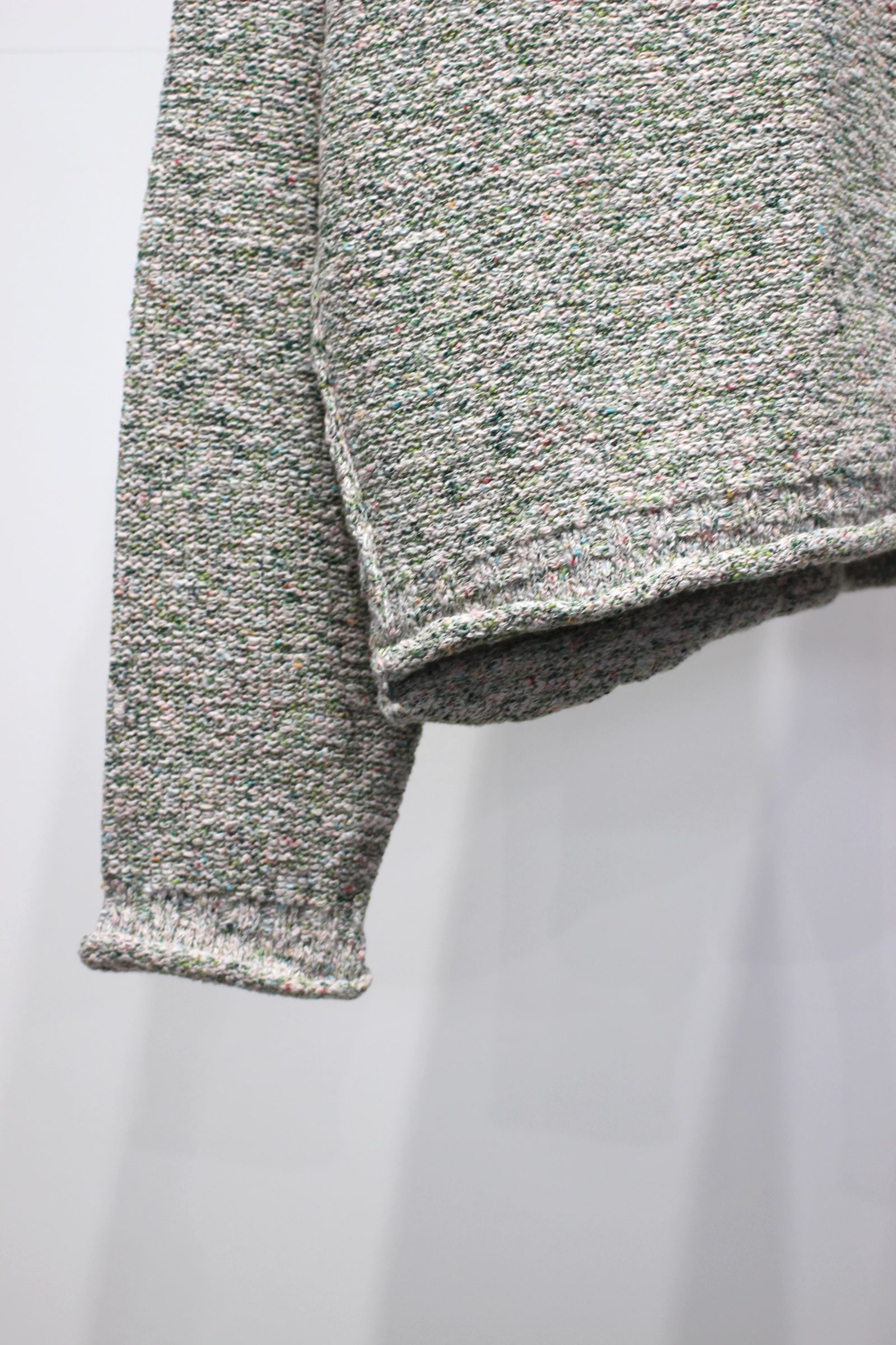 SHIFTED MELANGE KNIT PULLOVER : INSIDE OUT | MINT | ニット