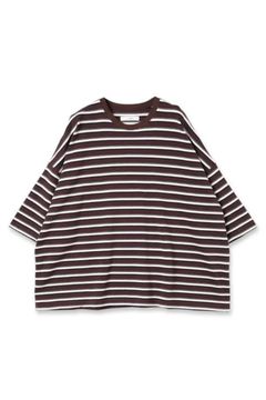 [ラスト1点] KANOKO BORDER BIG TEE | BROWN | Tシャツ