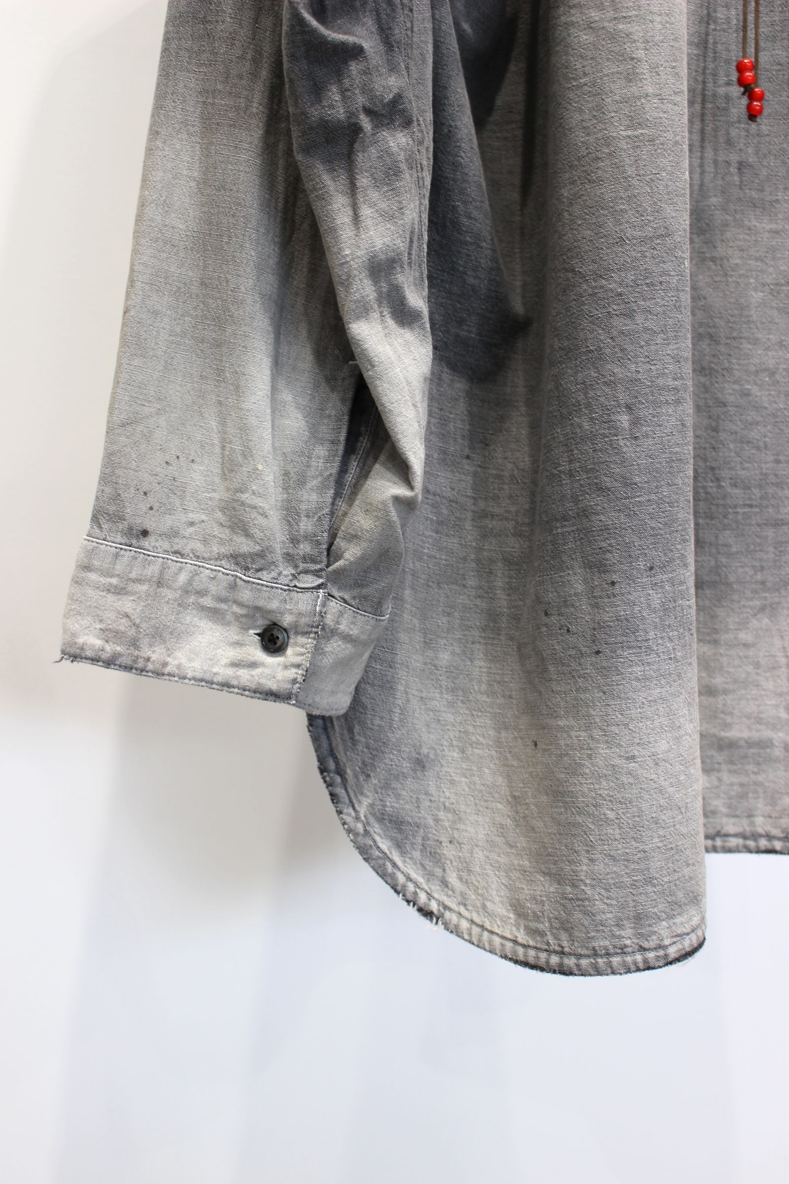 AGING CHAMBRAY LONG SHIRT | BLACK | シャンブレーシャツ