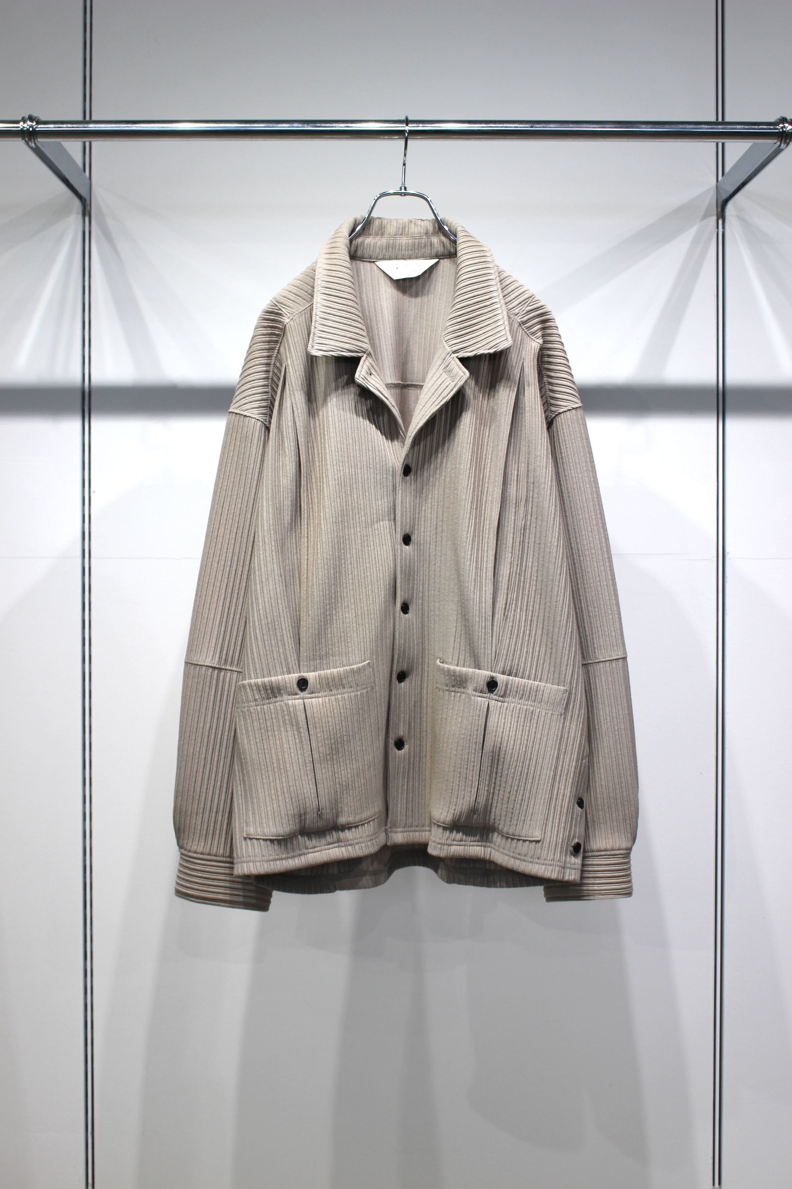 WRINKLED STRIPE SHIRT | GREIGE | シャツジャケット