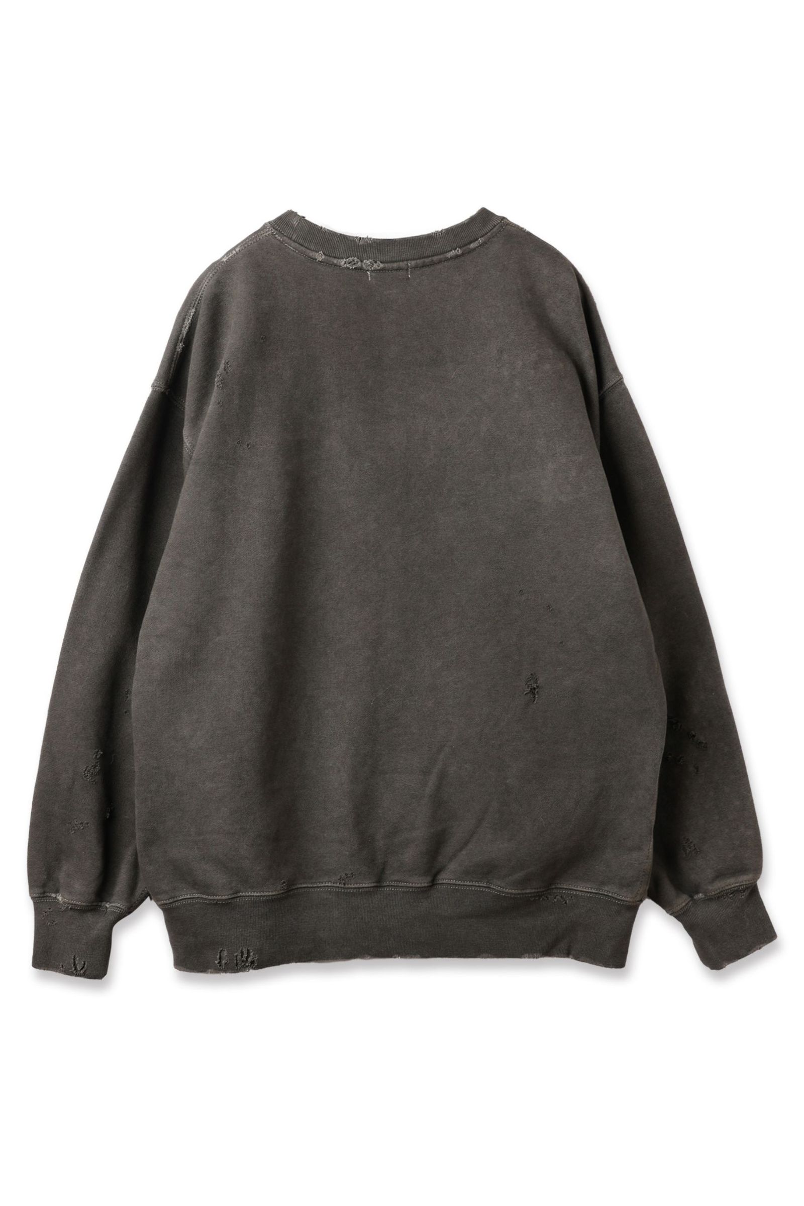 DAMAGE PIGMENT SWEAT CREW | BLACK | スウェット