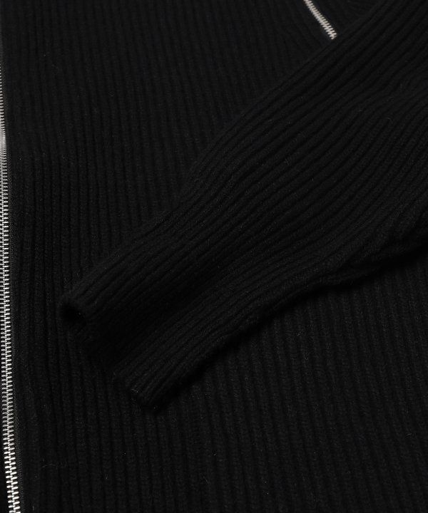 2WAY ZIP UP KNIT/ニット/ブラック