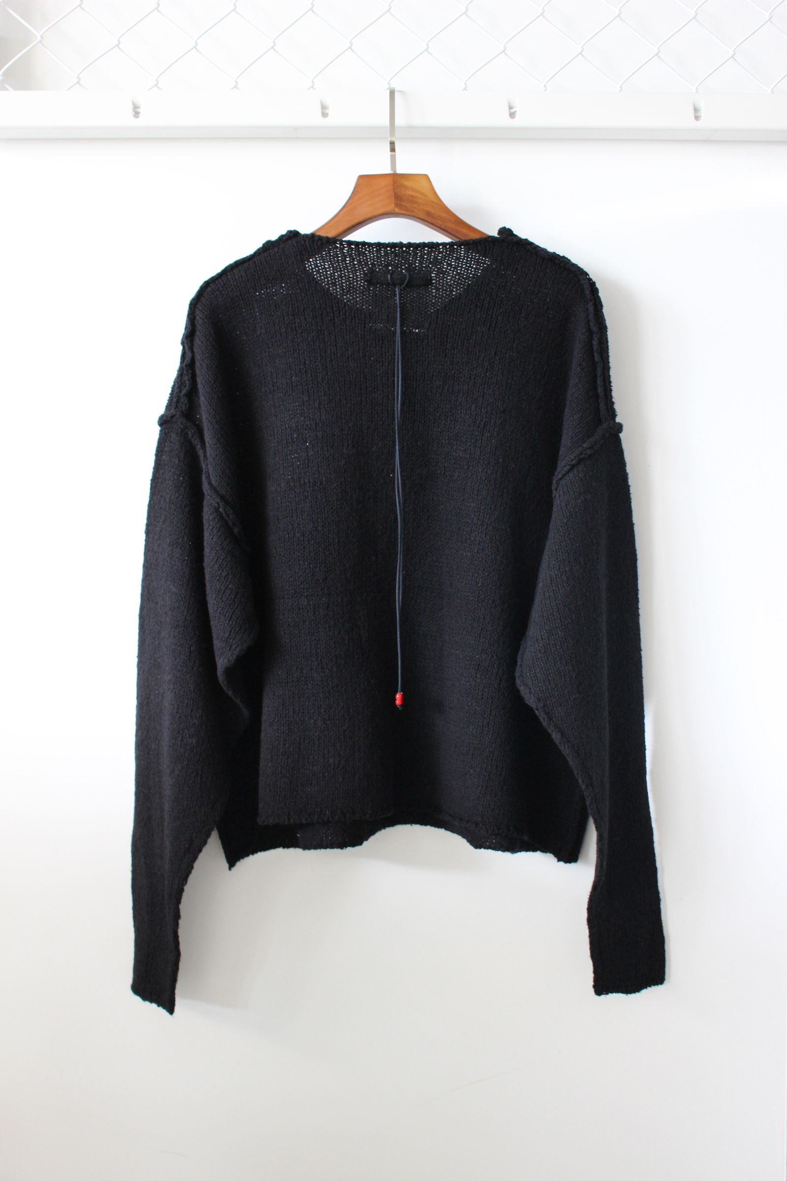 ANCELLM アンセルム 23AW SHORT LENGTH KNIT ショート丈 ニットセーター ブラック ANC-KN03