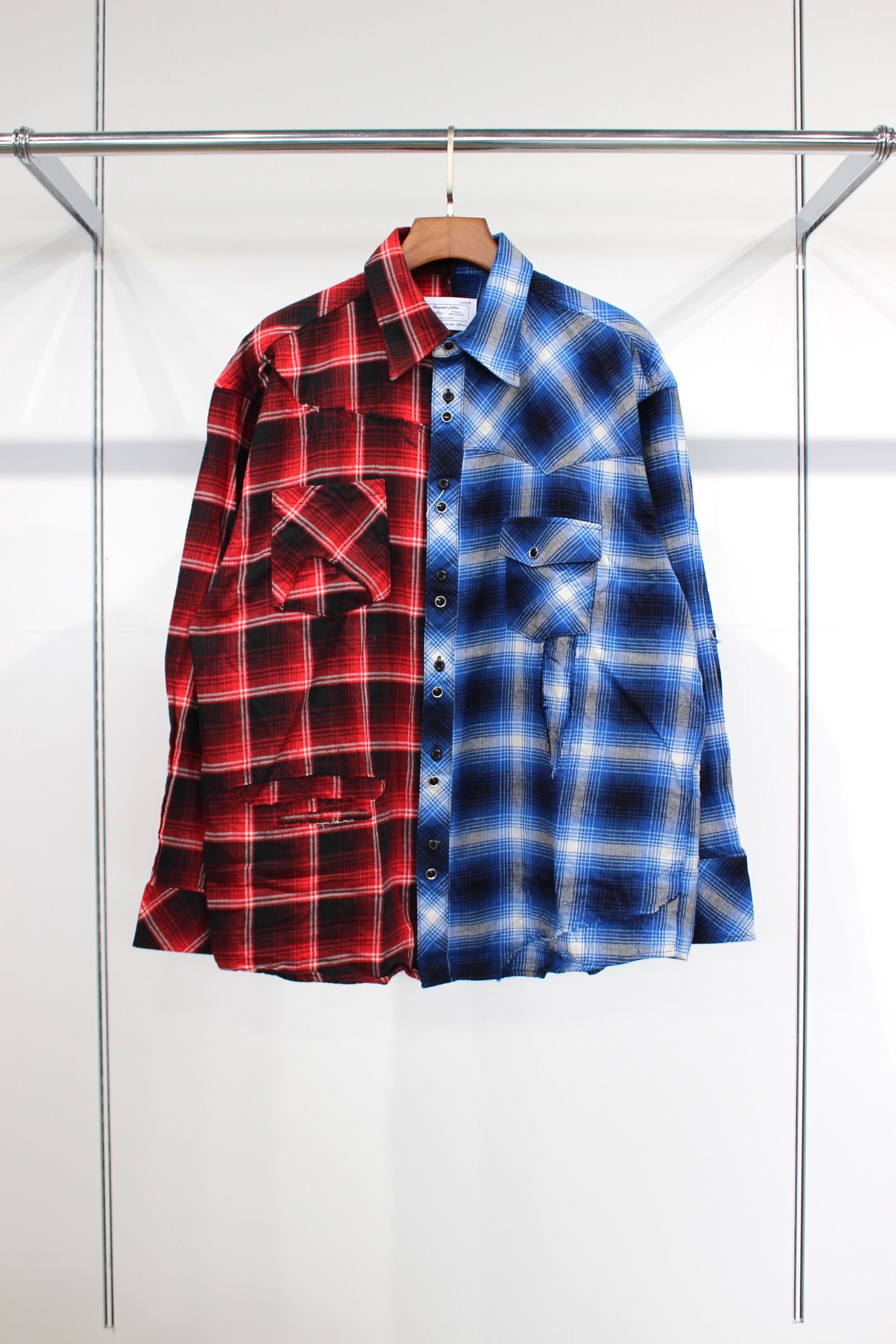 Remake shirt | BLU-RED | シャツ